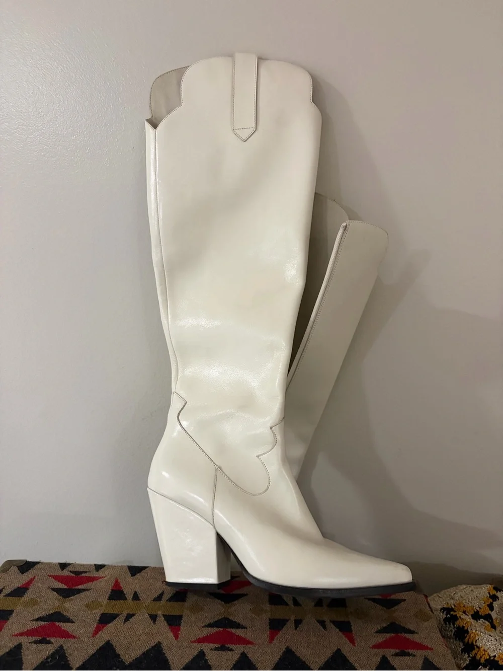 Jeffrey Campbell for Free People White Western Cowboy Boots Size 8
